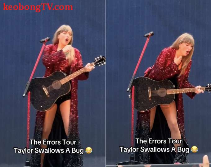 Taylor Swift bị nghẹn lúc nuốt phải sâu bọ trên sàn diễn