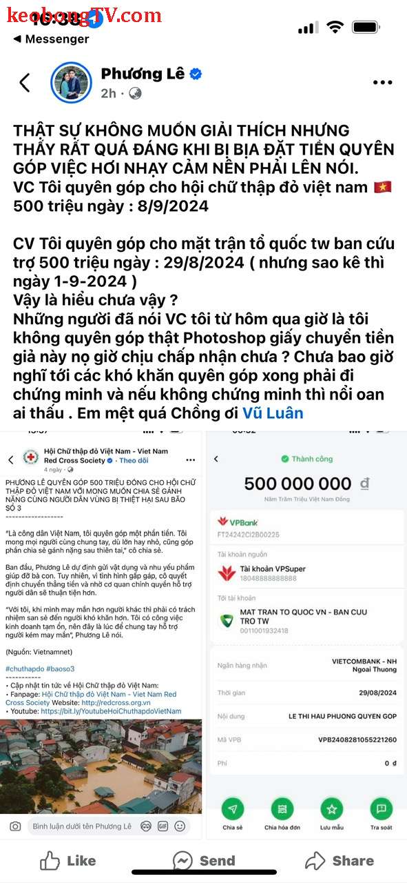  Phương Lê lên tiếng sau lúc bị "soi" ủy nhiệm chi quyên góp từ thiện